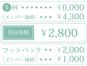 フットマッサージ価格表